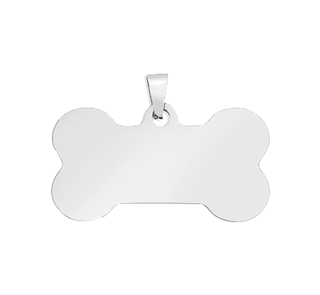 Silver Stainless Steel Blank Dog Bone Pet Tag (10pcs)