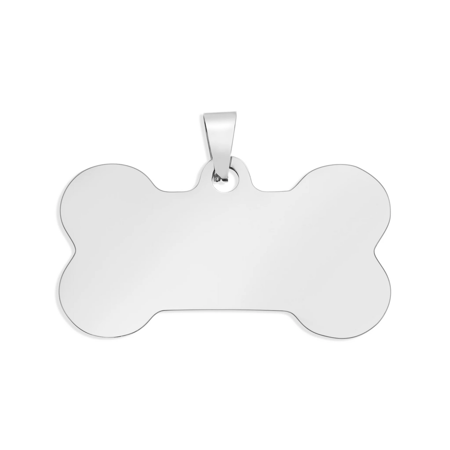 Silver Stainless Steel Blank Dog Bone Pet Tag (10pcs)